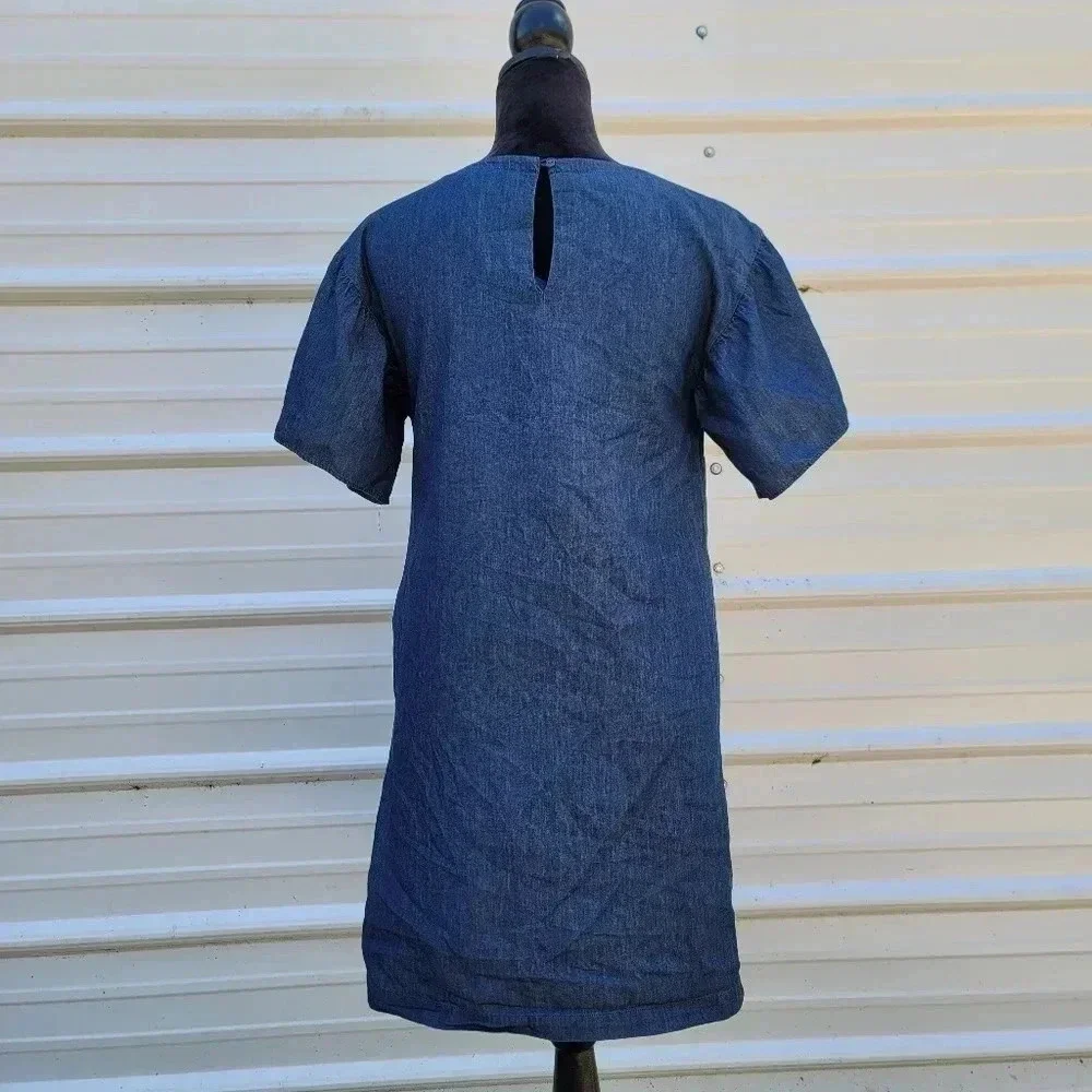 NWT $56 Westport Women's Sz XS Denim Soft Shift Breathable Boat Neck Blue Dress